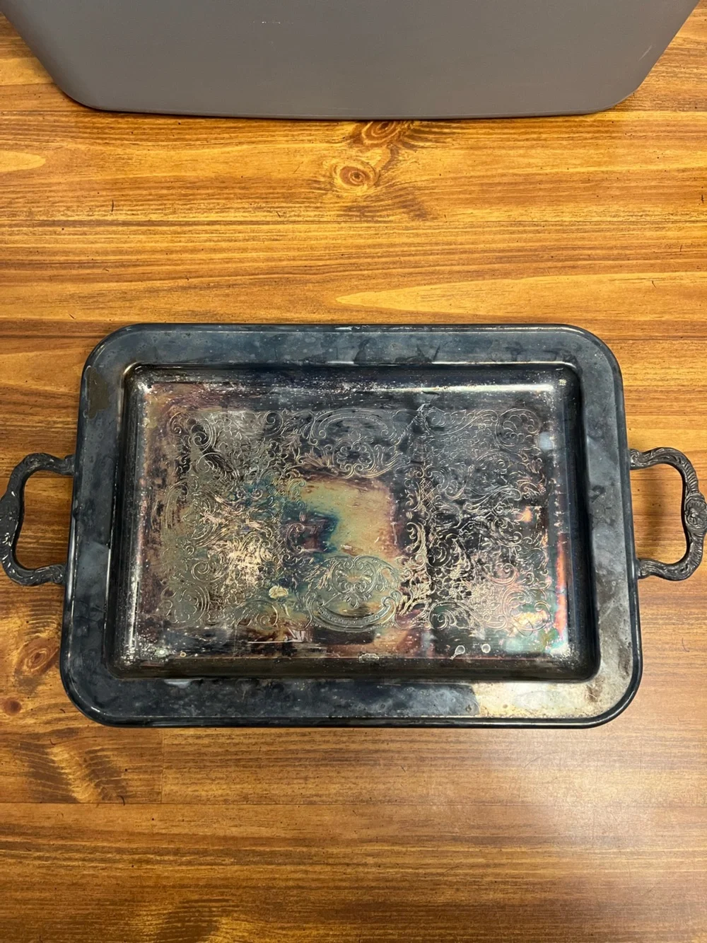 1960s Silver Serving Platter Tray